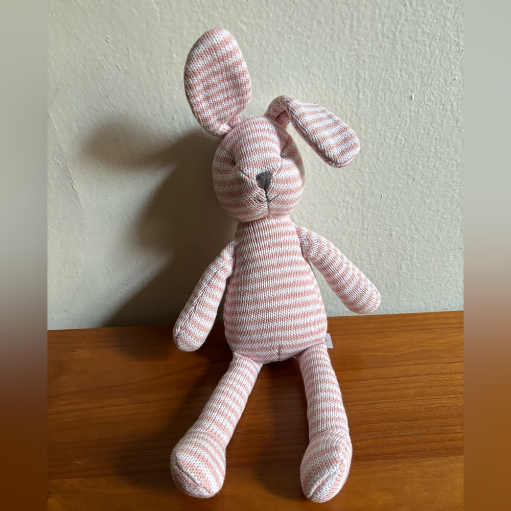 Adorable Pink Striped Bunny Stuffed Animal
